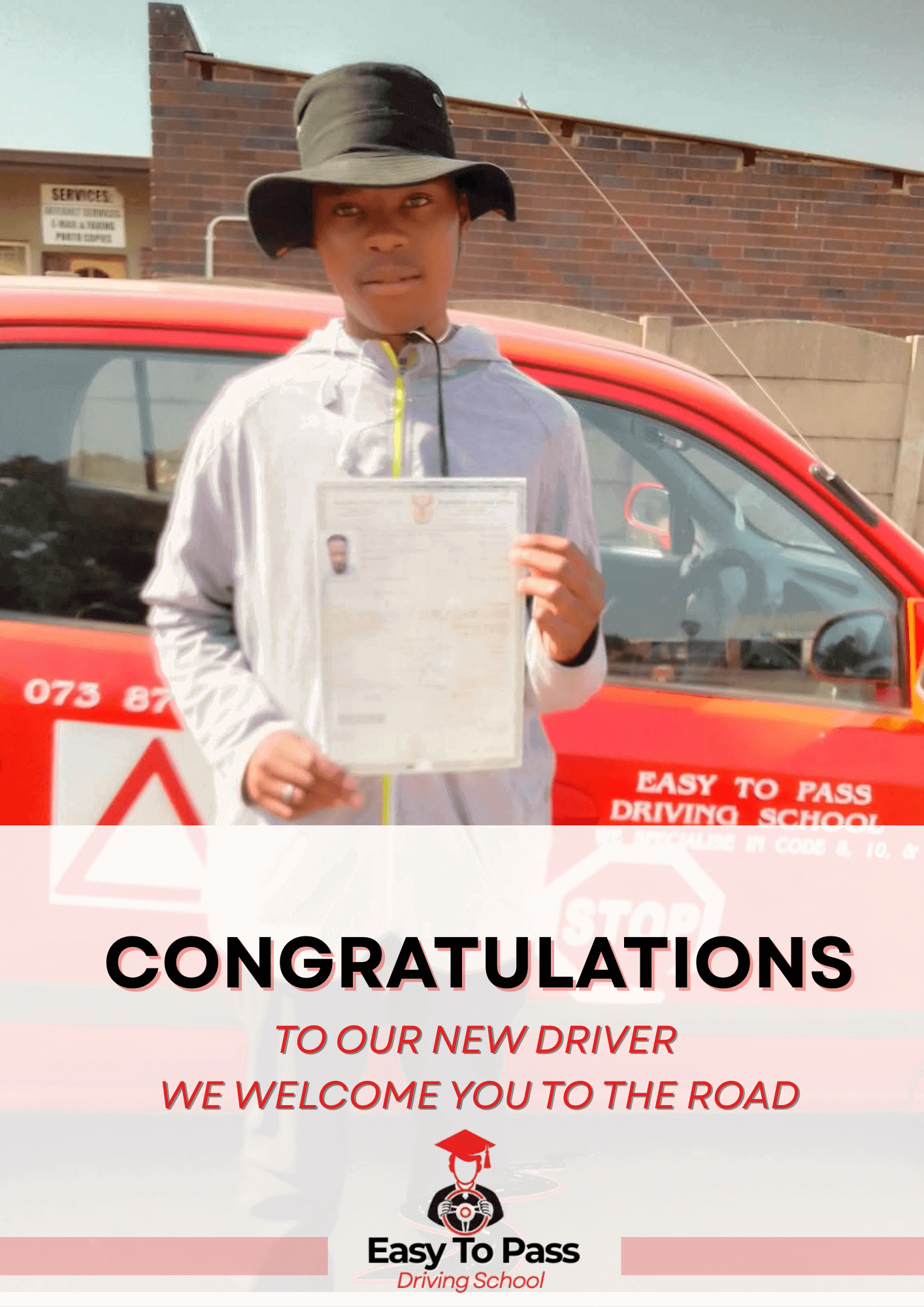 Happy student passing test